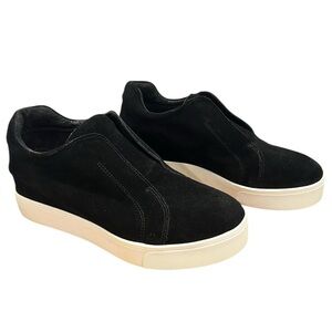 Women's J/Slides Black Suede Wedge Sneakers Size 10